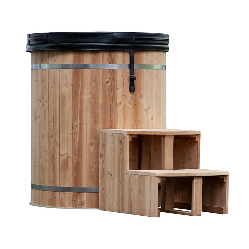 Tub folctha Oighear Thermo Pine Wood le 304 línéar cruach dhosmálta